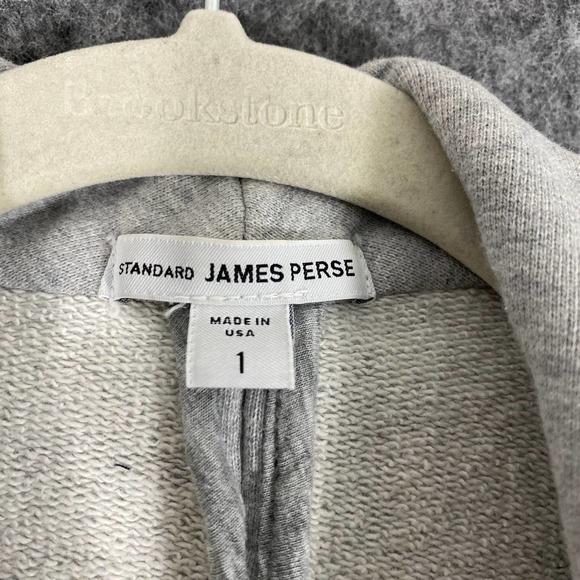 James Perse Jacket 1 Small Gray Knit Long Sleeve Drawstring Layering - Picture 4 of 9